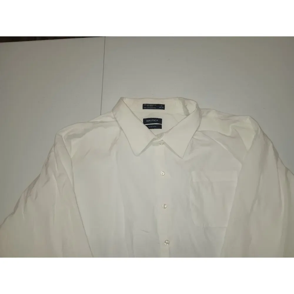 Nautica Men’s Classic White Button‑Up Long Sleeve Shirt Size L - Picture 3 of 7